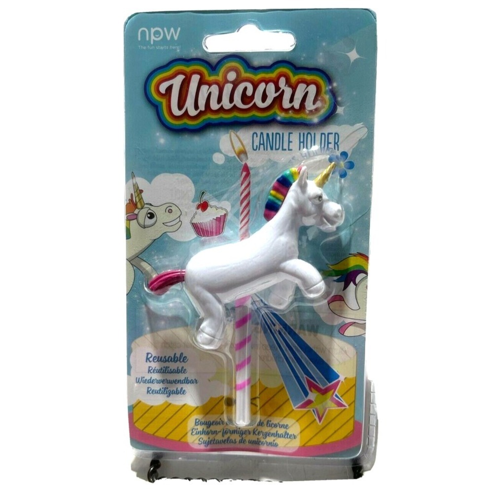 Unicorn Candle Holder Reusable‎ Cake Cupcake topper NEW